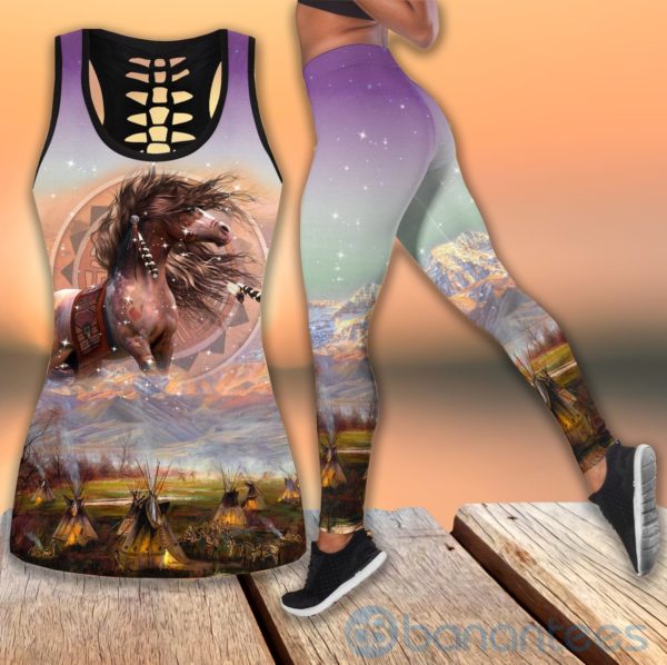 Native American Horse Tank Top Legging Set Outfit Product Photo
