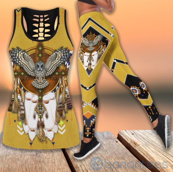Native American Owl Tank Top Legging Set Outfit Product Photo