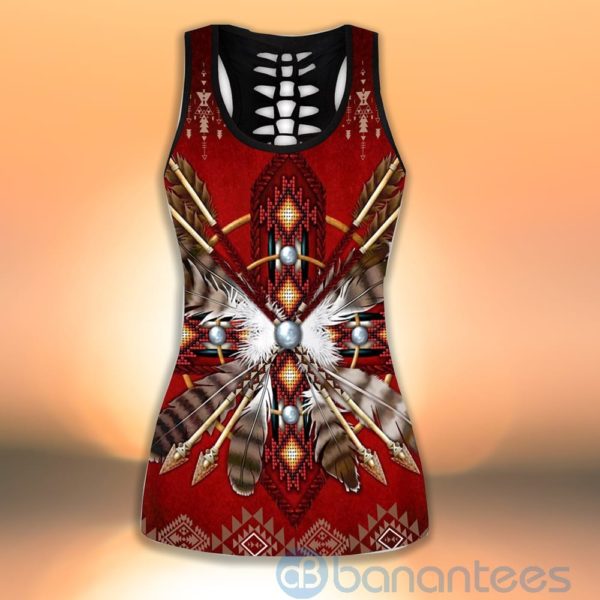 Native American Red Tank Top Legging Set Outfit Product Photo