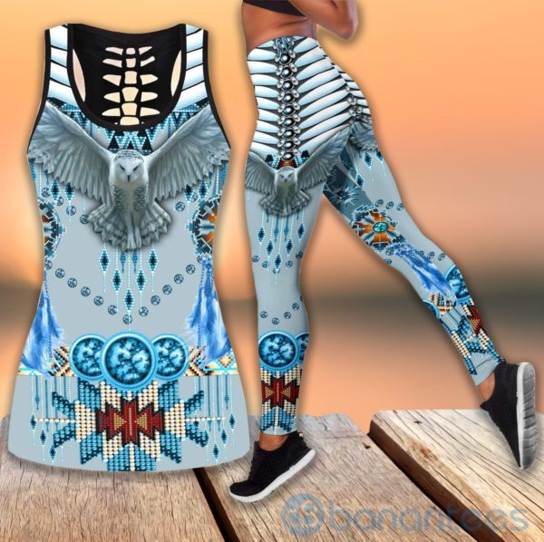 Native American White Bird Tank Top Legging Set Outfit Product Photo