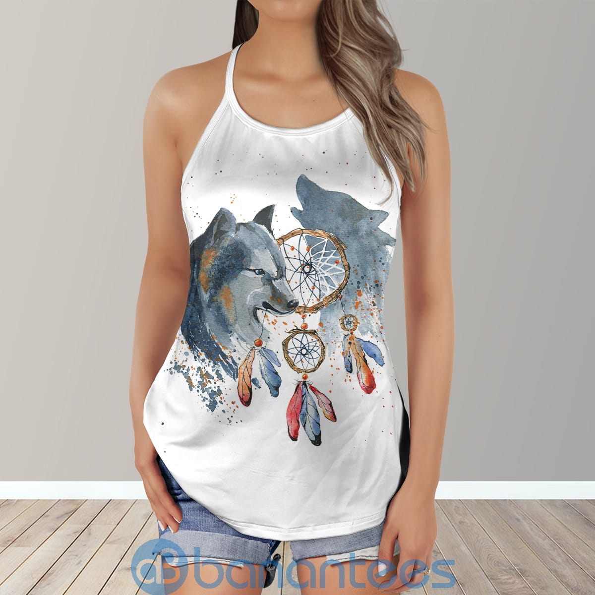 native-dream-catcher-wolf-cross-tank-top-1-ZJJnc.jpg Native Dream Catcher Wolf Cross Tank Top Product Photo
