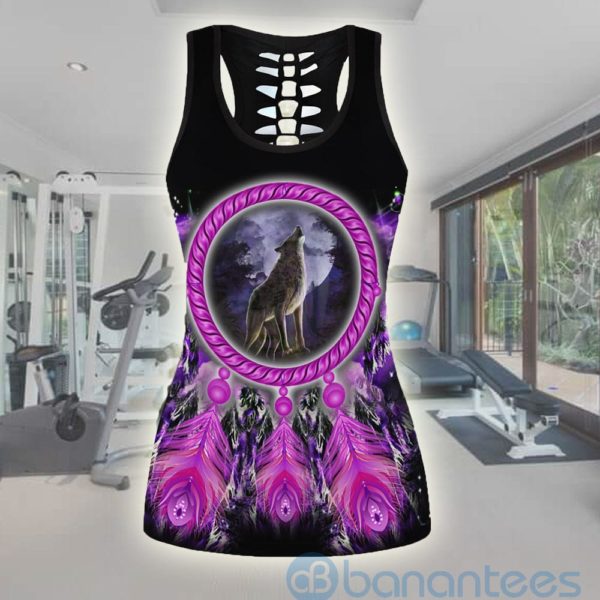 Native Wolf Violet Tank Top Legging Set Outfit Product Photo