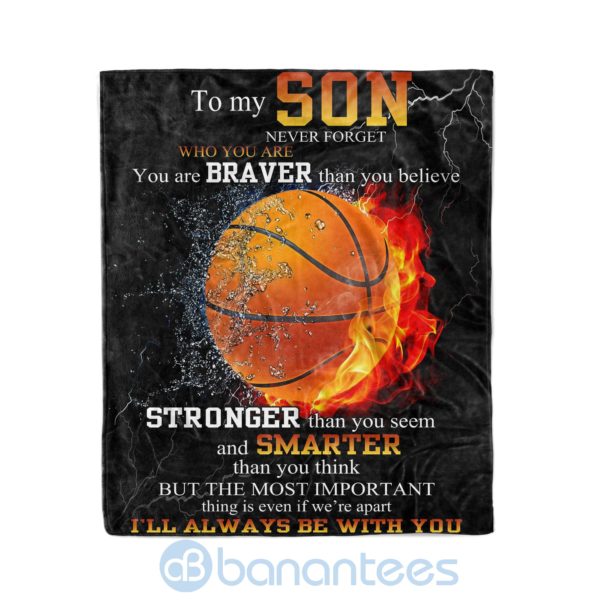 Never Forget Who You Are You Are Braver Than You Believe Fleece Basketball Blanket Product Photo