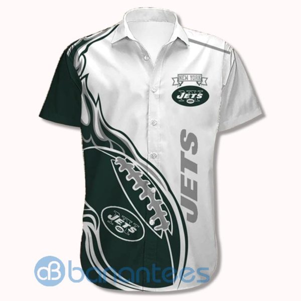 New York Jets Shirts Fireball Short Sleeves Hawaiian Shirt Product Photo