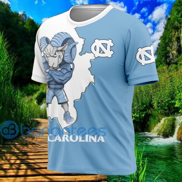 North Carolina Tar Heels Mascot All Over Printed 3D T Shirt Product Photo