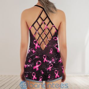 Not Going Down Without A Fight Breast Cancer Awareness Criss Cross Tank Top Product Photo