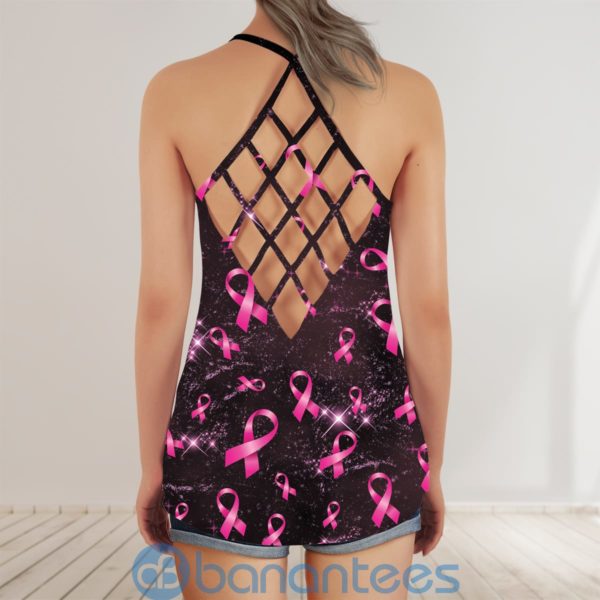 Not Going Down Without A Fight Breast Cancer Awareness Criss Cross Tank Top Product Photo