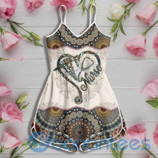 Nurse Heart Mandala Pattern Rompers For Women Product Photo