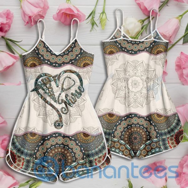 Nurse Heart Mandala Pattern Rompers For Women Product Photo