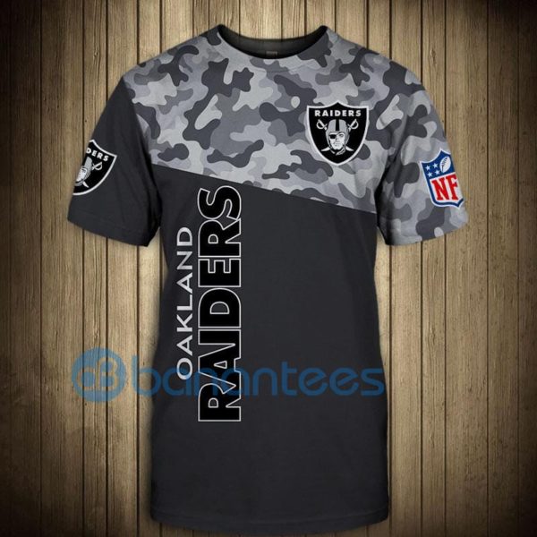 Oakland Raiders Military Full Printed 3D T Shirt Product Photo