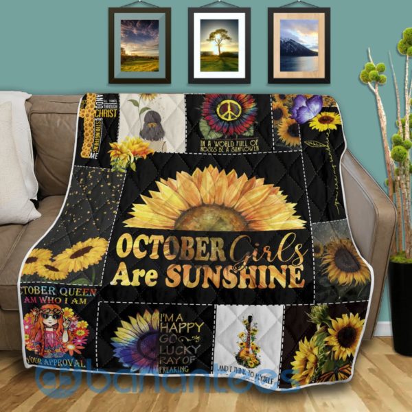 October Girl Are Sunshine Quilt Blanket Product Photo