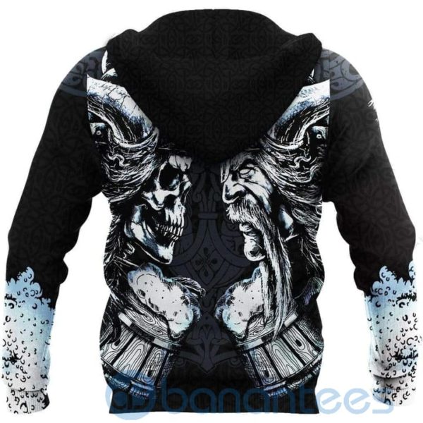 Odin Beer Skull And Viking All Over Printed 3D Hoodie Product Photo