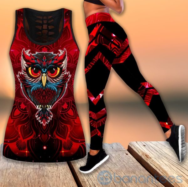 Owl Mandala Tank Top Legging Set Outfit Product Photo