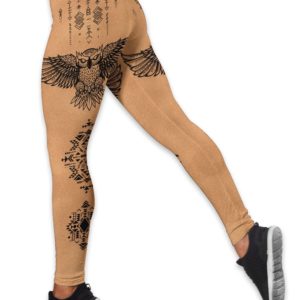 Owl Totem Tribal Peace Sacred Geometry Hollow Tank And Legging Outfit Product Photo
