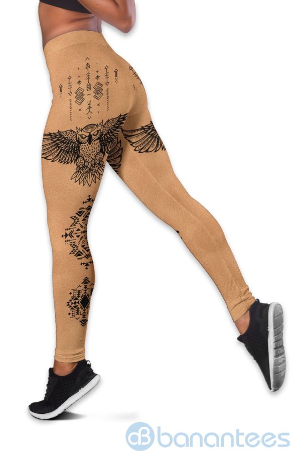 Owl Totem Tribal Peace Sacred Geometry Hollow Tank And Legging Outfit Product Photo
