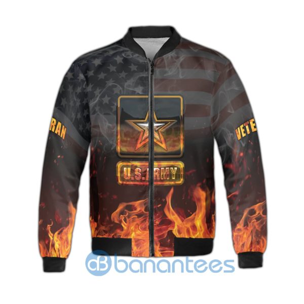 Pariot Day US ARMY Veteran Fire Fireman Fleece Bomber Jacket Product Photo