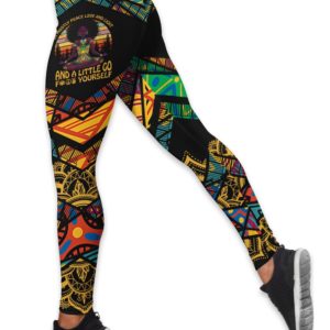 Peace, Love, Light Yoga Hollow Tank And Legging Outfit Product Photo