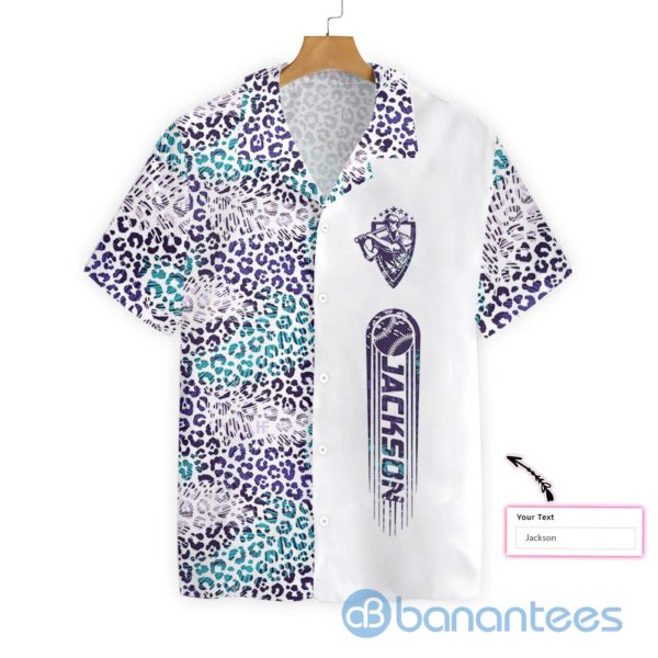 Personalized Baseball Palm Leaves Pattern Hawaiian Shirt Product Photo
