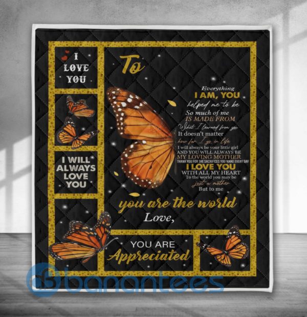 Personalized Butterfly Blanket Quilt Product Photo