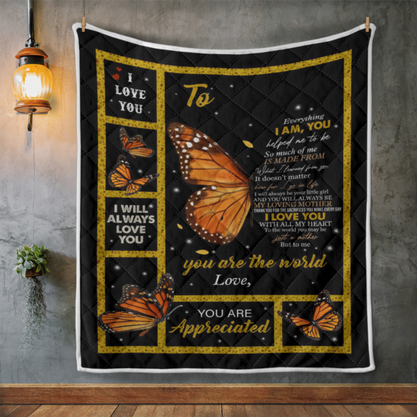 Personalized Butterfly Blanket Quilt Product Photo