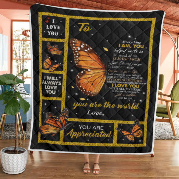 Personalized Butterfly Blanket Quilt Product Photo