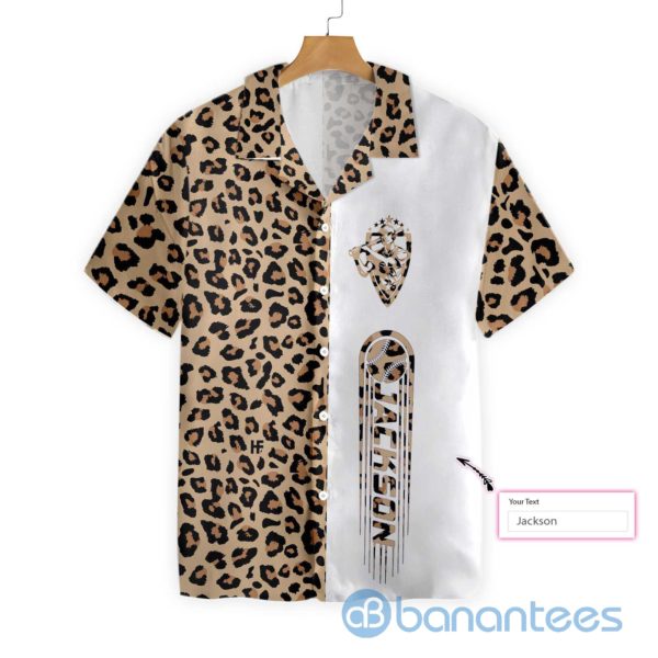 Personalized Name Baseball Leopard Hawaiian Shirt Product Photo