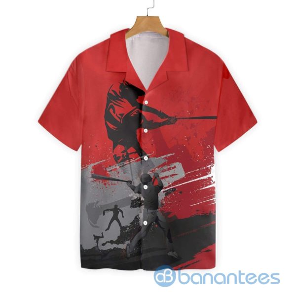 Personalized Name Baseball Red Is The New Black Hawaiian Shirt Product Photo