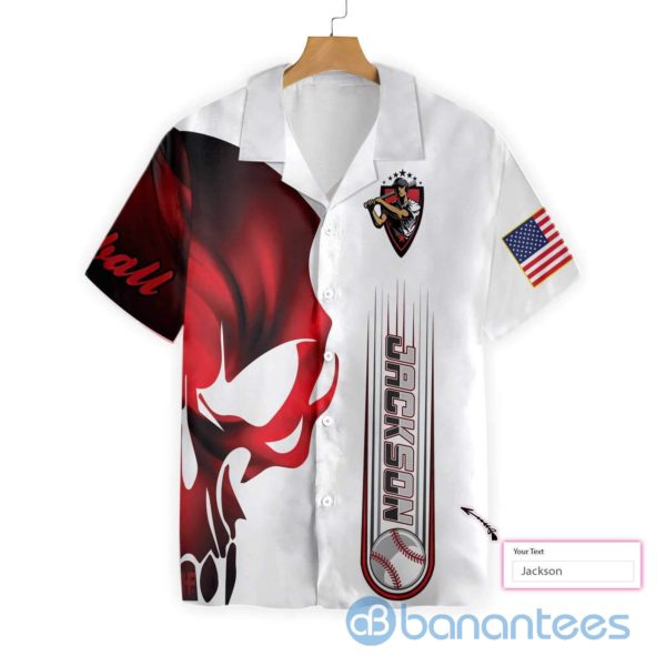 Personalized Name Skull Baseball Hawaiian Shirt Product Photo