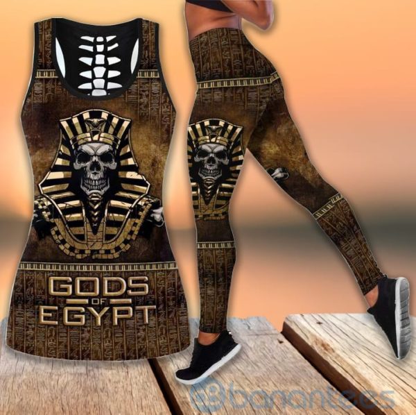 Pharaoh Skull Ancient Egypt Tank Top Legging Set Outfit Product Photo