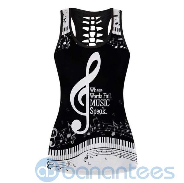 Piano Words Fail, Music Speak Tank Top Legging Set Outfit Product Photo