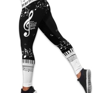 Piano Words Fail, Music Speak Tank Top Legging Set Outfit Product Photo