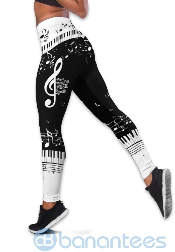 Piano Words Fail, Music Speak Tank Top Legging Set Outfit Product Photo