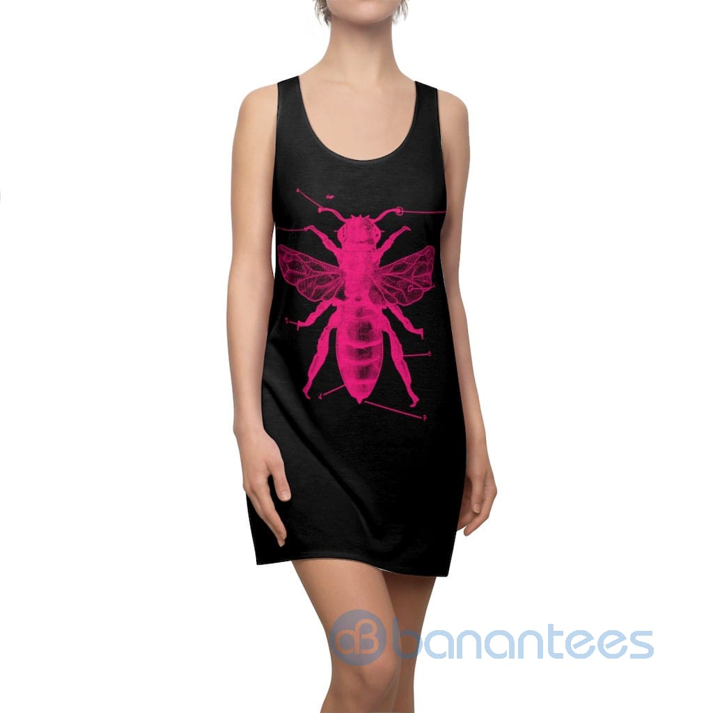 pink-bee-art-design-racerback-dress-for-women-4-FEnza.jpg Pink Bee Art Design Racerback Dress For Women Product Photo