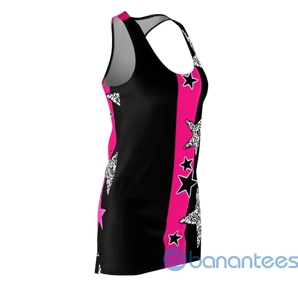 pink-stars-and-stripes-black-racerback-dress-for-women-4-HXnaD.jpg Pink Stars And Stripes Black Racerback Dress For Women Product Photo