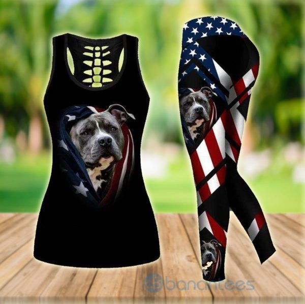 Pit Bull American Flag Tank Top Legging Set Outfit Product Photo