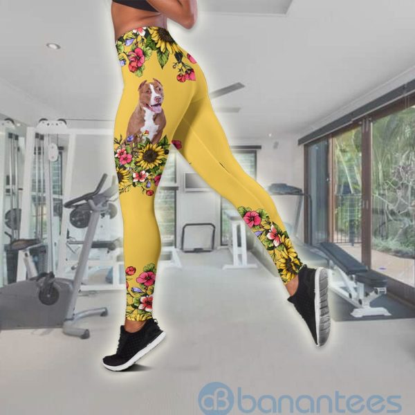 Pitbull Flowers Tank Top Legging Set Outfit Product Photo