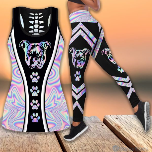 Pitbull Paw Hollow Tank Top Legging Set Outfit Product Photo