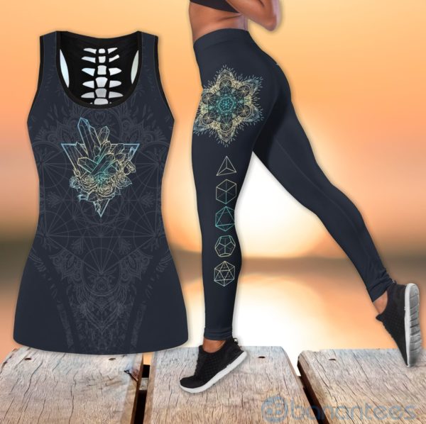 Platonic Crystal Yoga Hollow Tank And Legging Outfit Product Photo