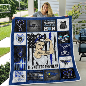 Police Mom Strong Mom It's Not For The Weak Blanket Quilt Product Photo
