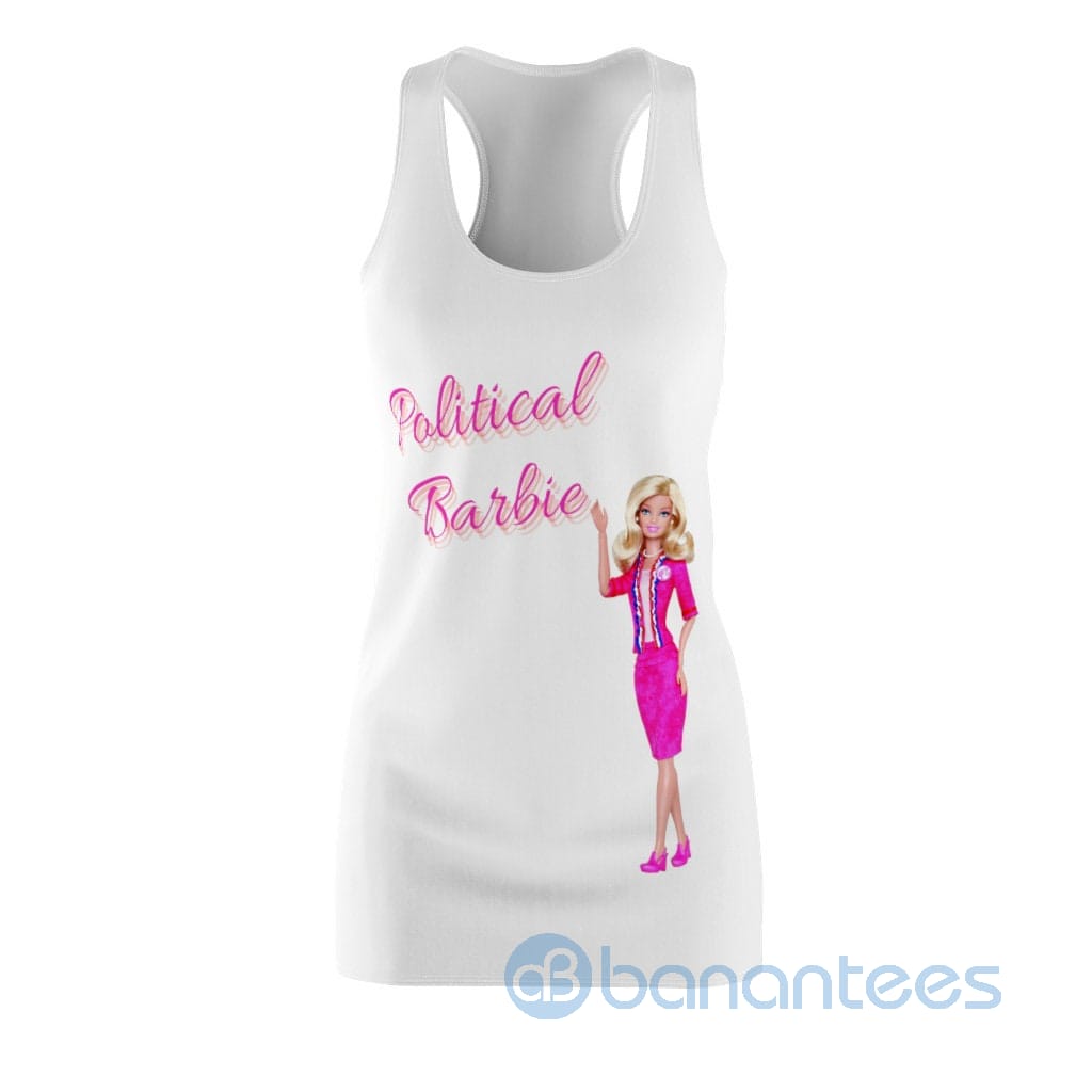 political-barbie-pink-barbie-girl-white-racerback-dress-for-women-1-7Renw.jpg Political Barbie Pink Barbie Girl White Racerback Dress For Women Product Photo