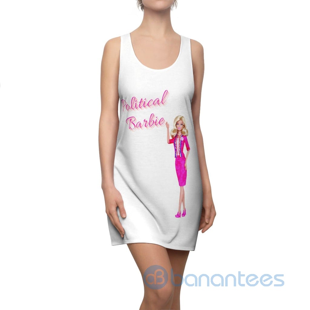 political-barbie-pink-barbie-girl-white-racerback-dress-for-women-5-DxdKs.jpg Political Barbie Pink Barbie Girl White Racerback Dress For Women Product Photo