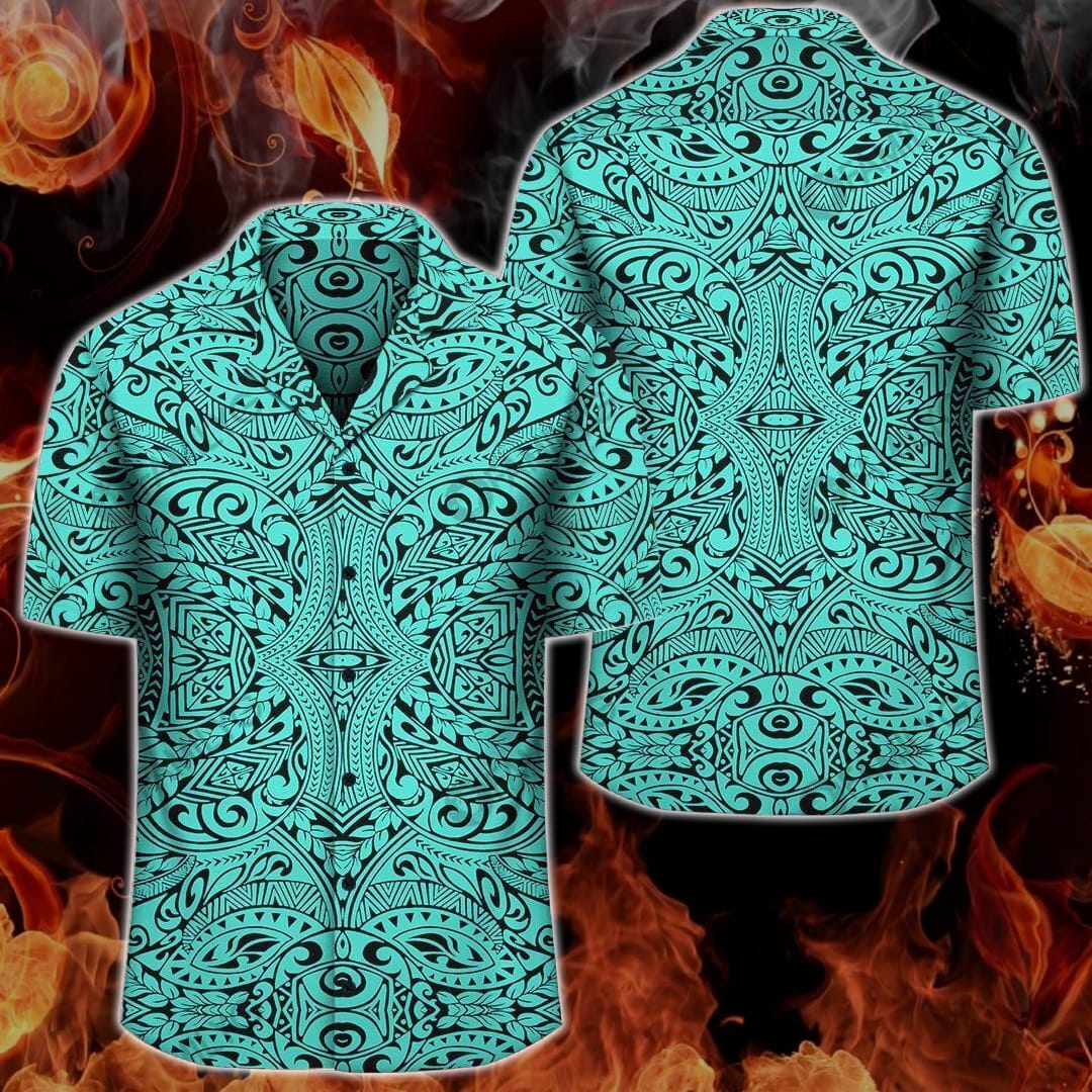 polynesian-design-culture-turquoise-hawaii-shirt-summer-hawaiian-1-iM0ib.jpg Polynesian Design Culture Turquoise Hawaii Shirt Summer Hawaiian Product Photo