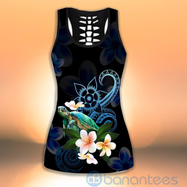 Polynesian Turtle With Plumeria Tank Top Legging Set Outfit Product Photo
