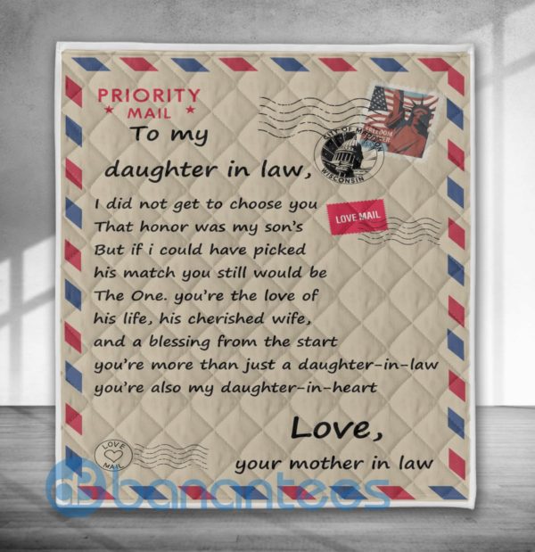 Priority Mail To My Daughter In Law Blanket Quilt Product Photo