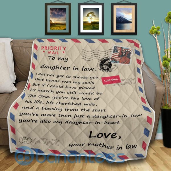 Priority Mail To My Daughter In Law Blanket Quilt Product Photo