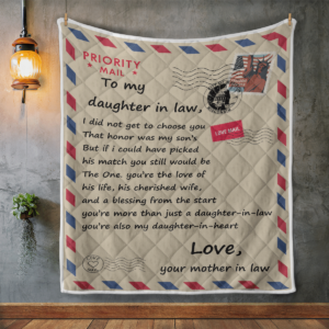 Priority Mail To My Daughter In Law Blanket Quilt Product Photo