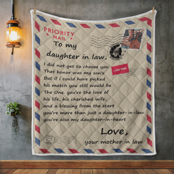 Priority Mail To My Daughter In Law Blanket Quilt Product Photo