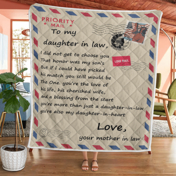 Priority Mail To My Daughter In Law Blanket Quilt Product Photo