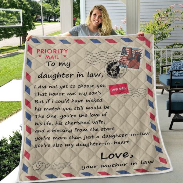 Priority Mail To My Daughter In Law Blanket Quilt Product Photo