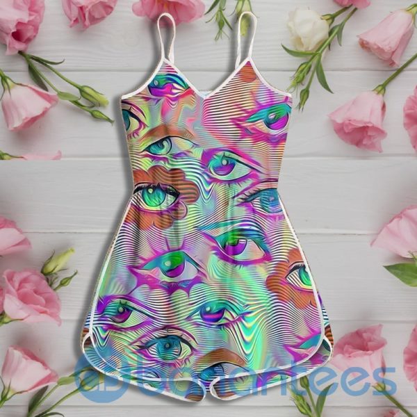 Psychedelic Eyes Pattern Rompers For Women Product Photo